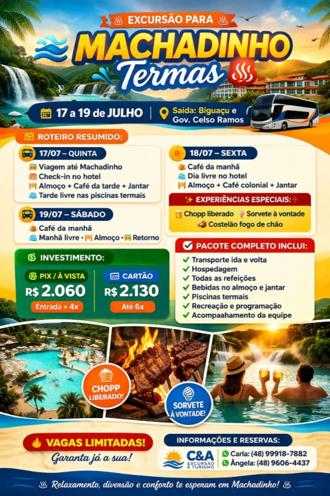 Excursão para Machadinho Termas